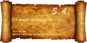 Stanga Arisztid névjegykártya